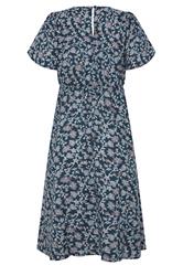 M&Co Petite Blue Floral Print Tulip Sleeve Dress | M&Co 6