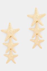 Gold Tone Starfish Drop Earrings | Yours Clothing 3