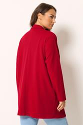 YOURS Curve Plus Size Red Longline Blazer | Yours Clothing 2