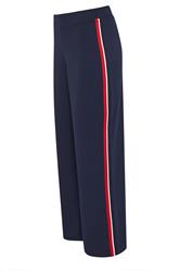 M&Co Petite Navy Blue Side Stripe Trousers | M&Co 6