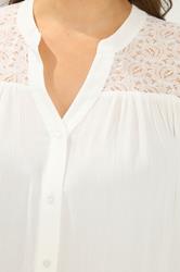 YOURS Plus Size White Lace Detail Blouse | Yours Clothing 4