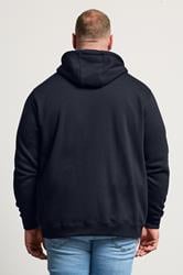 BadRhino Big & Tall Navy Blue Zip Through Hoodie | BadRhino  2
