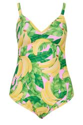 LIMITED COLLECTION Plus Size Pink Tropical Leaf & Banana Print Swimsuit | Yours Clothing 7
