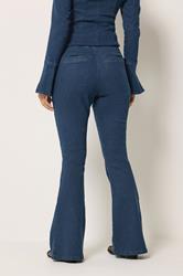 PixieGirl Petite Women's Indigo Blue Zip Front Kick Flare Jeans | PixieGirl  2