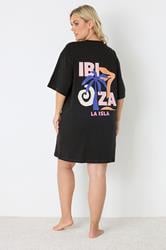 YOURS Plus Size Black 'Ibiza' Sleep Tee Nightdress | Yours Clothing 4