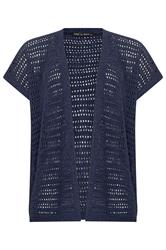 M&Co Navy Blue Short Sleeve Cardigan
