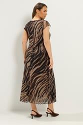 YOURS Plus Size Brown Zebra Print Maxi Dress | Yours Clothing 2