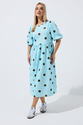 LIMITED COLLECTION Plus Size Blue Polka Dot Dress | Yours Clothing 3