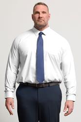 D555 Big & Tall White Long Sleeve Non Iron Stretch Shirt | BadRhino 3