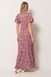 LTS Tall Women's Burgundy Red Paisley Wrap Maxi Dress | Long Tall Sally 2