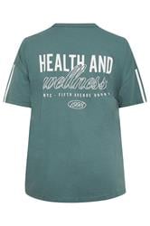 YOURS ACTIVE Plus Size  Blue 'Health & Wellness' T-Shirt | Yours Clothing 9