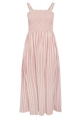YOURS Plus Size Pink Gingham Shirred Sundress | Yours Clothing 5