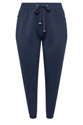 EVANS Plus Size Navy Luxe Zip Pocket Joggers | Evans 5