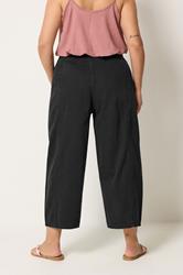 YOURS Plus Size Washed Black Crop Barrel Jeans | Yours Clothing 2
