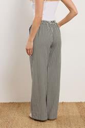 LTS Tall Women's Olive Green Stripe Cotton Wide Leg Trousers | Long Tall Sally 5
