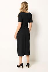 LTS Tall Women's Black Ruched Detail Midi Dress | Long Tall Sally 2