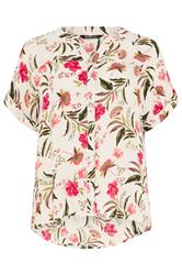 YOURS Curve White Floral Button Up Blouse