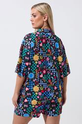 LIMITED COLLECTION Plus Size Black Mixed Print Shirt | Yours Clothing 2