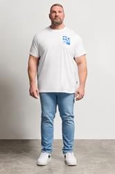 BadRhino Big & Tall White & Blue Graphic T-Shirt | BadRhino 2