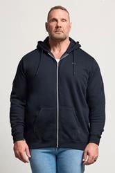 BadRhino Big & Tall Navy Blue Zip Through Hoodie | BadRhino  3