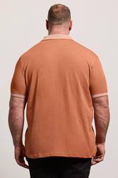 BadRhino Big & Tall Orange Two Tone Waffle Polo Shirt | BadRhino 2