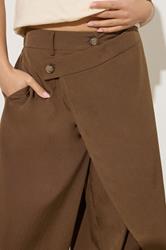 PixieGirl Petite Women's Camel Brown Wrap Wide Leg Trousers | PixieGirl 4