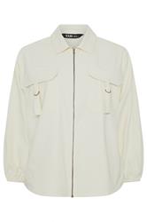 YOURS Curve Ivory White Utility Shacket