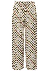 PixieGirl Petite Women's Natural Brown Gingham Wide Leg Trousers | PixieGirl 5