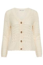 M&Co Petite Cream Crochet Button Through Cardigan | M&Co 5