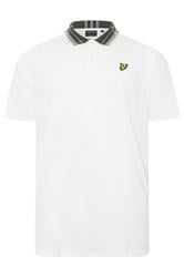 LYLE & SCOTT Big & Tall White Tartan Collar Polo Shirt