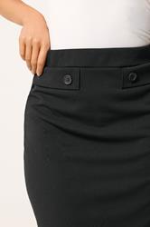 M&Co Black Button Detail Midi Skirt | M&Co 4