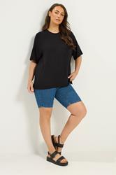 YOURS Plus Size Black Soft Touch Raglan T-Shirt 1