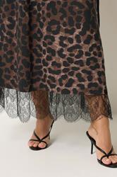 YOURS Plus Size Chocolate Brown Leopard Skirt | Yours Clothing 4