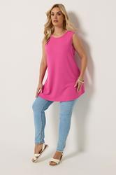 YOURS Plus Size Pink Soft Touch Ribbed Swing Top | Yours Clothing 1