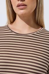 LIMITED COLLECTION Plus Size Chocolate Brown & Cream Stripe Top | Yours Clothing 4
