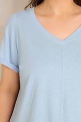 EVANS Plus Size 2 Pack Blue & White Cotton T-shirts | Evans 7