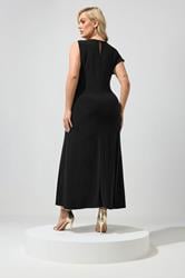 YOURS LONDON Plus Size Black Metal Buckle Detail Maxi Dress | Yours Clothing 2
