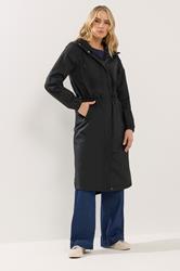 LTS Tall Women's Black Waterproof Longline Jacket | Long Tall Sally 1