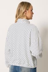 LTS Tall Women's White Polka Dot Funnel Neck Jacket | Long Tall Sally 7
