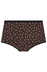 YOURSET 5 PACK Plus Size Black Chili Print Shorts  |Yours Clothing 9
