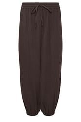 PixieGirl Petite Chocolate Brown Cheesecloth Cotton Balloon Trousers
