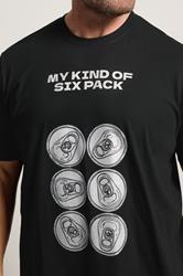 BadRhino Big & Tall Black Extra Long 'Six Pack' Graphic T-Shirt | BadRhino 4