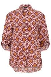 M&Co – Bluse in Rot und Orange mit abstraktem Muster