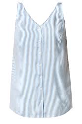 YOURS Curve Blue Stripe Button Vest Top