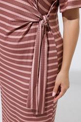 LIMITED COLLECTION Plus Size Pink Stripe Ribbed Knot Dress | Yours Clothing 4