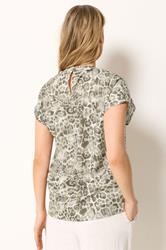 LTS Tall Natural Brown Leopard Print Grown On Sleeve Top | Long Tall Sally 2