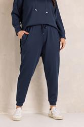 EVANS Plus Size Navy Luxe Zip Pocket Joggers | Evans 3