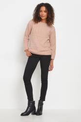 M&Co Blush Pink Cable Knit Patchwork Jumper | M&Co 4