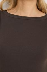 LTS Tall Women's Chocolate Brown Boat Neck T-Shirt | Long Tall Sally 4