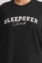 YOURS Plus Size Black 'Sleepover Club' Sleep Top | Yours Clothing 6